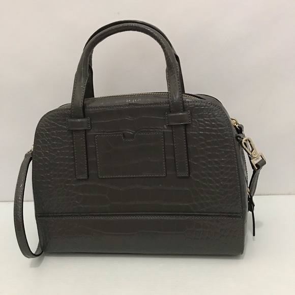 Kate Spade Riverside Street Exotic Satchel Gray Croc-Embossed Women's Bag - Picture 4 of 9